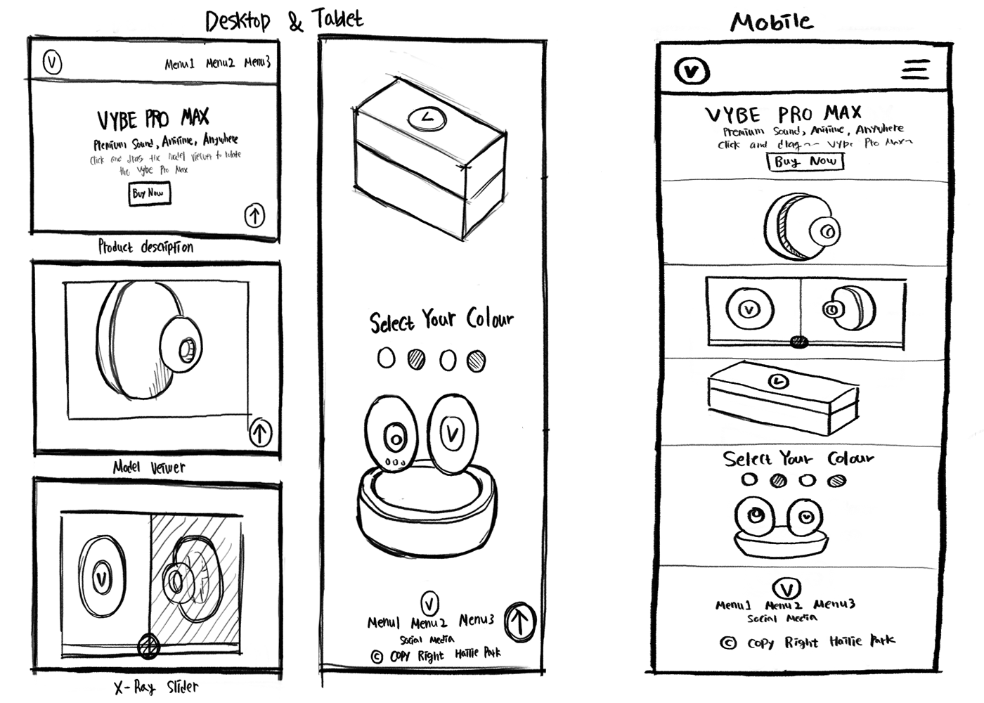 wireframes of quatro